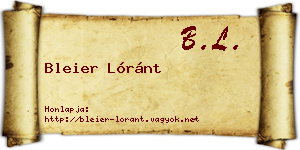 Bleier Lóránt névjegykártya